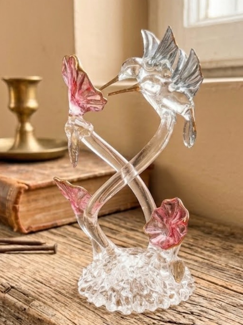 Blown and Knit Glass Hummingbird Floral Accent Sculpture
Amazing!